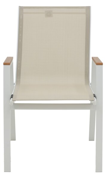 Set de 3 buc masa si scaune de gradina Kliton-Azelie aluminiu alb 80x80x74 cm