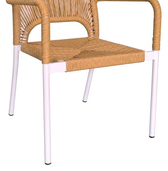 Set de 3 buc masa si scaune de gradina Kliton-Norture aluminiu alb 80x80x74 cm