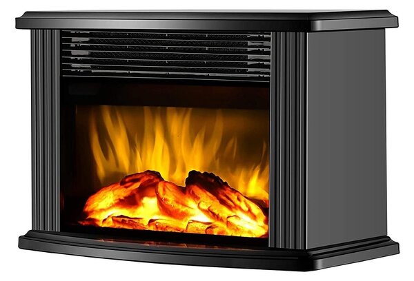 Mini semineu incalzitor cu flacara, 500-800 W, telecomanda