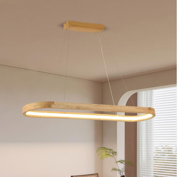 Brilagi - Lustru LED UMEA WOOD, suspendat pe cablu, LED/40W/230V, 90x22 cm, lemn