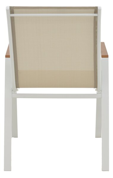 Set de 3 buc masa si scaune de gradina Kliton-Azelie aluminiu alb 80x80x74 cm