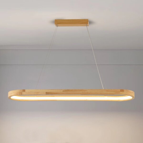 Brilagi - Lustru LED UMEA WOOD, suspendat pe cablu, LED/40W/230V, 90x22 cm, lemn