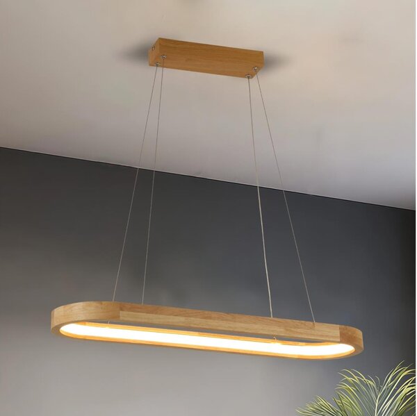 Brilagi - Lustru LED UMEA WOOD suspendat pe cablu, LED/30W/230V, 70x20 cm, lemn