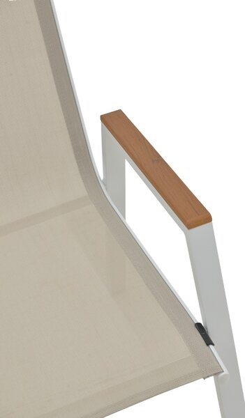 Set de 3 buc masa si scaune de gradina Kliton-Azelie aluminiu alb 80x80x74 cm