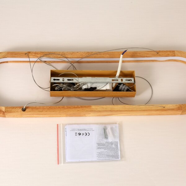 Brilagi - Lustru LED UMEA WOOD suspendat pe cablu, LED/30W/230V, 70x20 cm, lemn