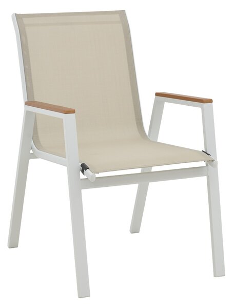 Set de 3 buc masa si scaune de gradina Kliton-Azelie aluminiu alb 80x80x74 cm