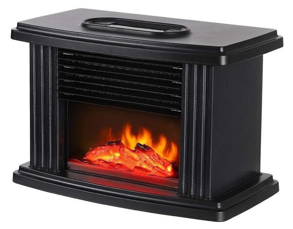 Mini semineu incalzitor cu flacara, 500-800 W, telecomanda