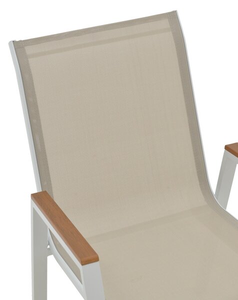 Set de 3 buc masa si scaune de gradina Kliton-Azelie aluminiu alb 80x80x74 cm