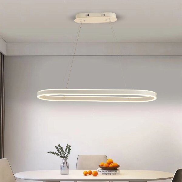 Brilagi - Lustru LED suspendat pe cablu PONDIE, 45W, 230V, 80x30 cm, alb