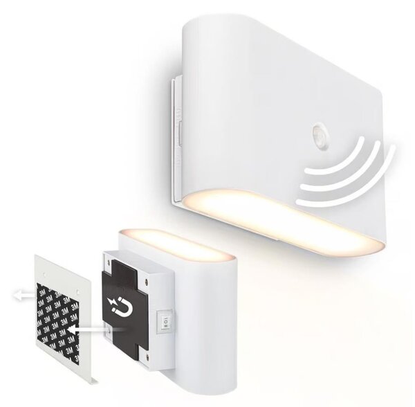 Briloner 3878016 - Aplică de perete LED reîncărcabilă cu senzor CHAT LED/3W/5V 2000 mAh albă