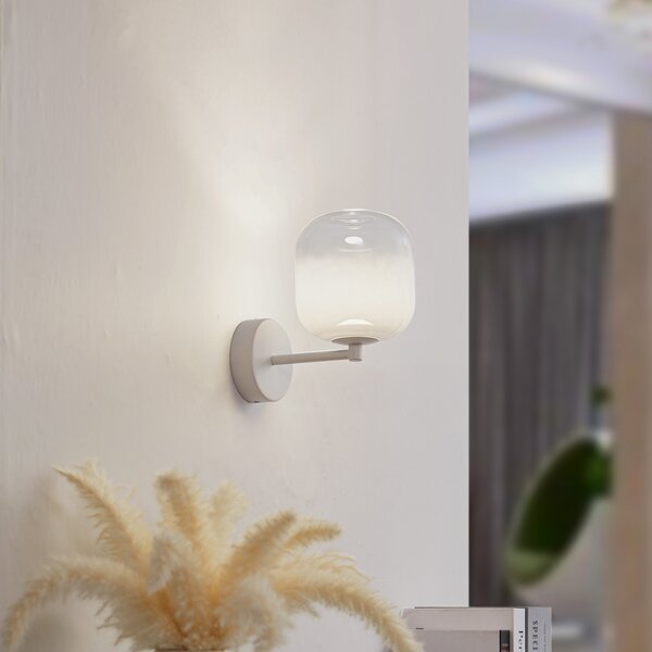 Lucande Aplică cu LED Avelina, alb, Alb, Camera de zi / sufragerie, Sticlă, Modern