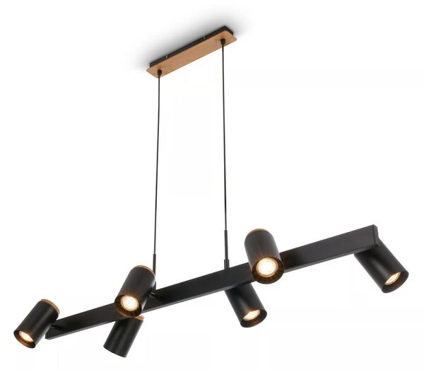 Briloner 4059065 - Lustră pe cablu ERA 6xGU10/10W/230V negru