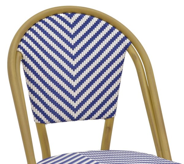 Scaun de Gradina Model Uarmin, Natural/Alb/Albastru, 46x57x85 cm