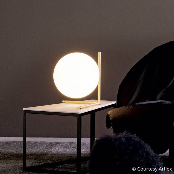 Lampă de masă FLOS, IC T2, reglabil, Auriu / Alamă, Camera de zi, Metal, Design