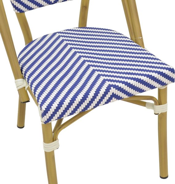 Scaun de Gradina Model Uarmin, Natural/Alb/Albastru, 46x57x85 cm