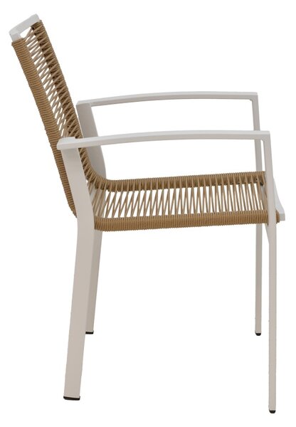 Fotoliu de Gradina Model Jonian, Naural/Alb, 57x63x83 cm