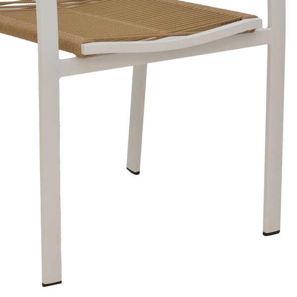Fotoliu de Gradina Model Jonian, Naural/Alb, 57x63x83 cm