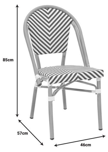 Scaun de Gradina Model Uarmin, Natural/Alb/Albastru, 46x57x85 cm