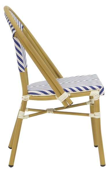 Scaun de Gradina Model Uarmin, Natural/Alb/Albastru, 46x57x85 cm