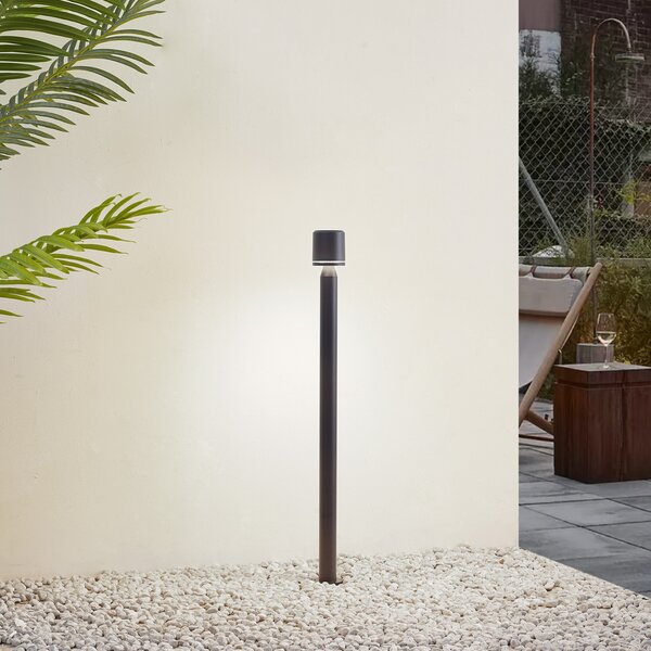 Lindby bornă luminoasă LED Amila, negru, aluminiu, IP54, Negru, Aluminiu, Modern