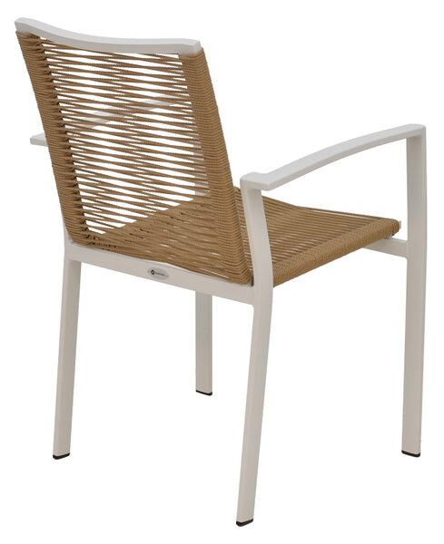 Fotoliu de Gradina Model Jonian, Naural/Alb, 57x63x83 cm
