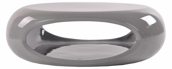 Masuta de cafea rotunda din fibra de sticla cu spatiu de depozitare 109x59x34 cm gri