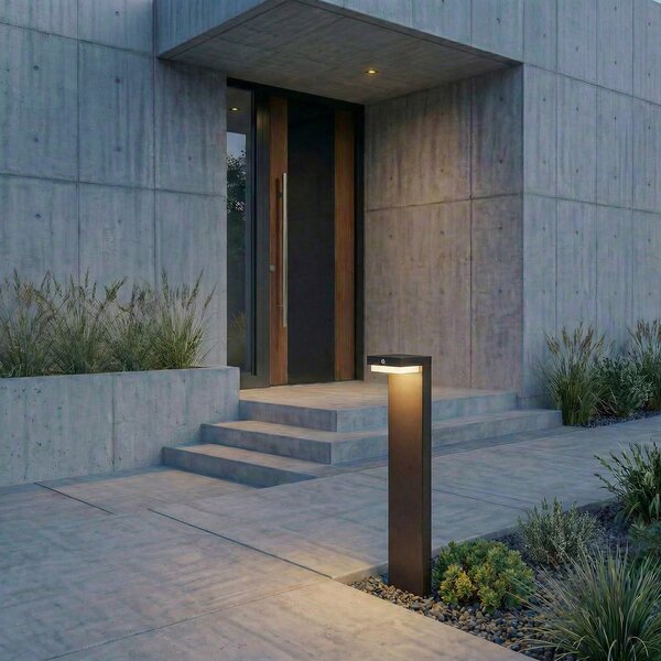 Lămpi de exterior Lindby, Eleazar, reglabil, Negru, Balcon, Aluminiu, Modern