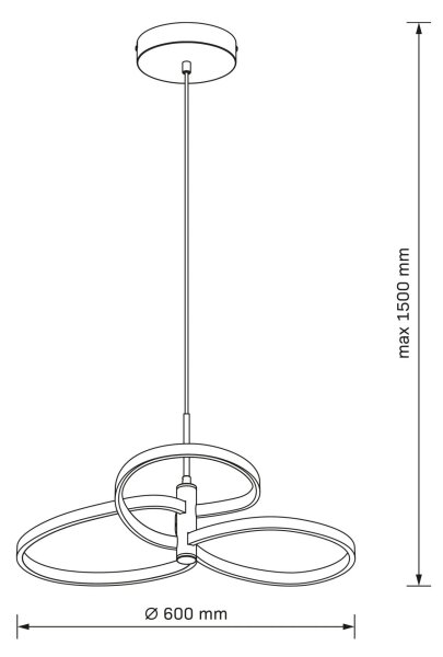 RIBBON Lustră LED pe cablu, 25W, 230V, 4000K, negru