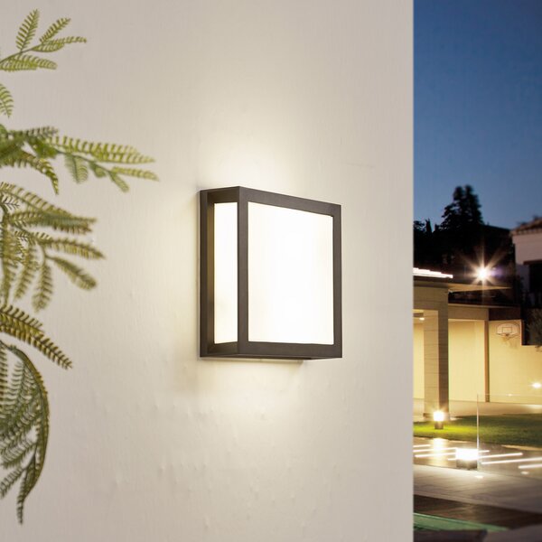 Lindby Aplică de exterior Sivana, negru, aluminiu, 26 cm x cm, reglabil, Negru, Plastic, Modern