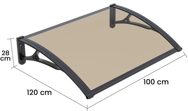 Copertina PLEXIGLAS PRO 100x120 cm, Policarbonat Acrylic 2.5 mm, Suporturi din Aluminiu, Negru/Bronz