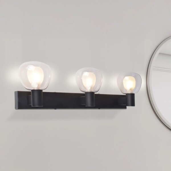 Aplica de perete pentru baie POLA, 3xG9/5W/230V, IP44, negru/transparent