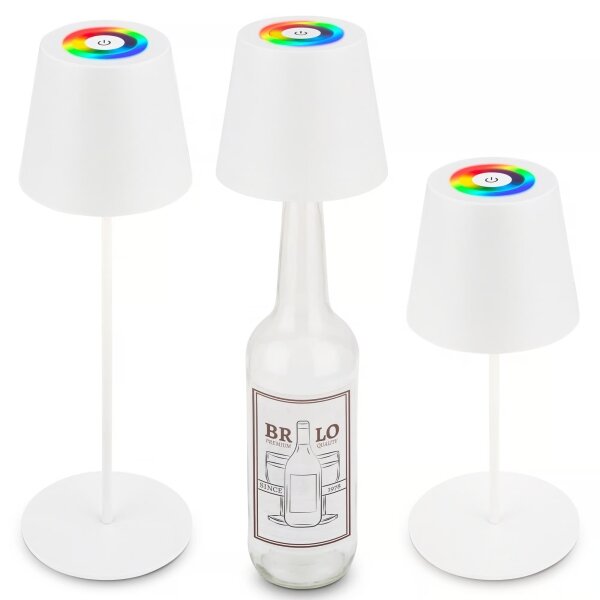 Briloner 7510016 - Lampă de birou LED RGBW CALIDA, reglabilă, 2,5W/5V IP44 1200 mAh, albă