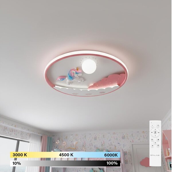 Brilagi - Plafonieră LED reglabilă pentru copii UNICORN/68W/230V 3000-6000K + telecomandă