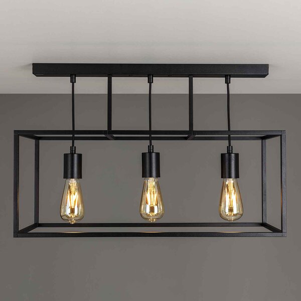 Moretti Luce Plafonieră Cubic³ 3384, 3 becuri, negru, reglabil, Negru, Camera de zi / sufragerie, Metal