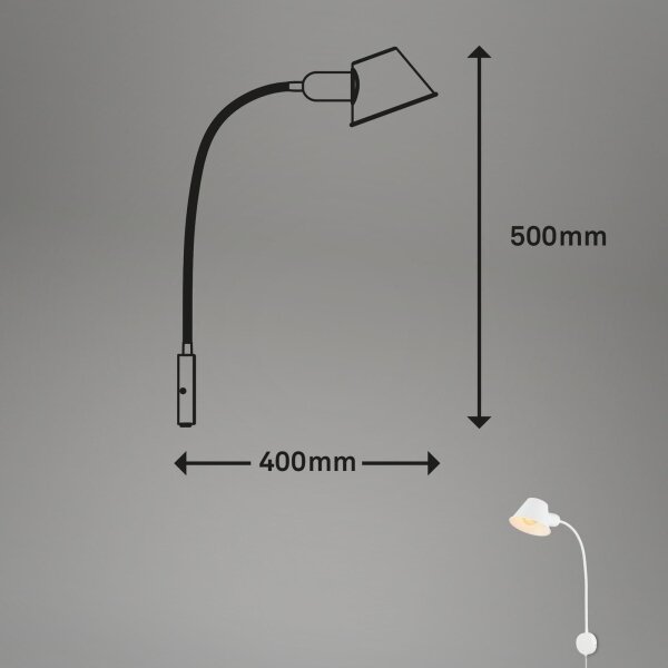 Briloner 2089-016 - Aplică de perete flexibilă BRELLO 1xE27/10W/230V, albă