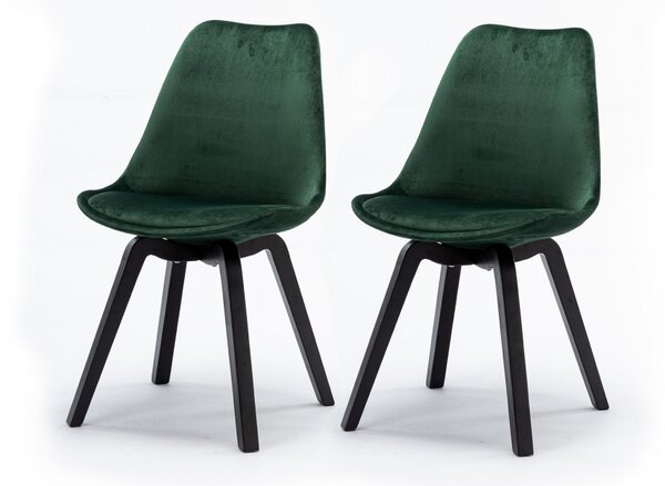 Set 2 scaune tapitate Calypso Green Retro