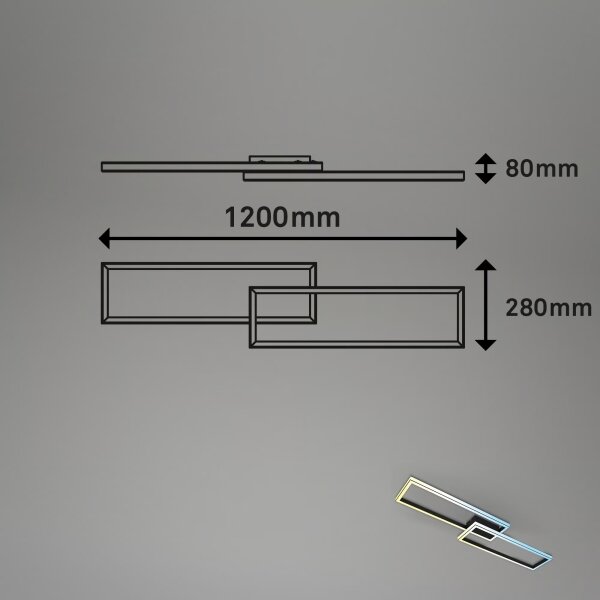 Briloner 3761015 - Lampă LED de tavan cu dimmer LED/45W/230V 2700-6500K+telecomandă neagră