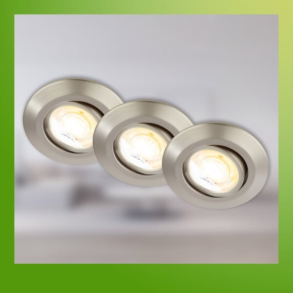 Briloner 7586032 - Set 3x LED, corpuri de iluminat încastrate pentru baie KLIRA, 4,9W/230V, IP23, crom