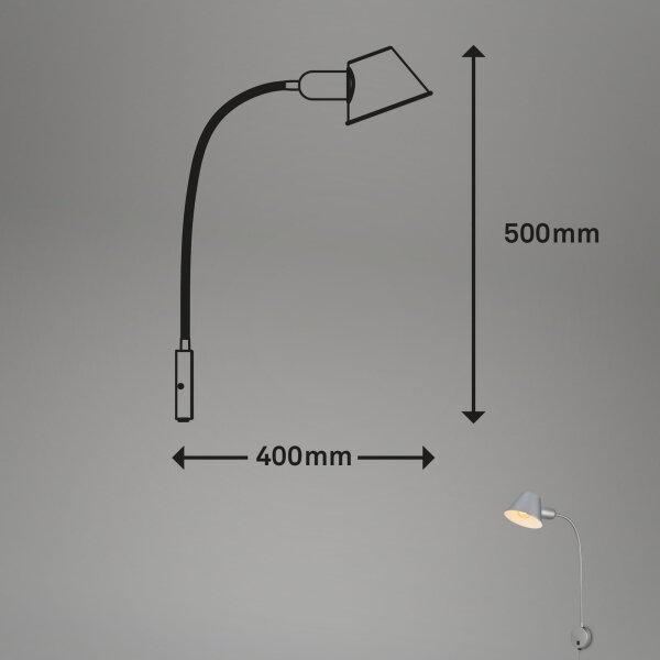 Briloner 2089-014 - Lampă de perete flexibilă BRELLO 1xE27/10W/230V, crom mat