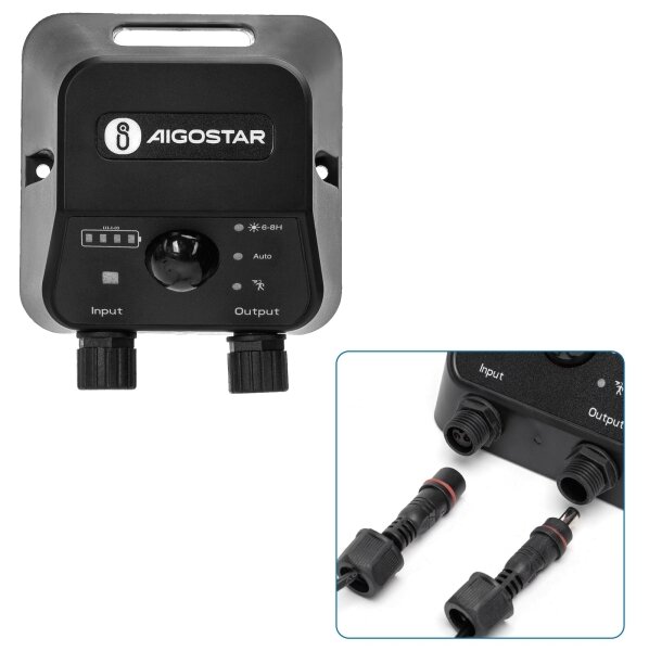 Aigostar - Plafonieră LED solară 2xLED/35W/3,7V 6000 mAh IP65 + telecomandă