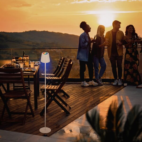 Briloner 1507016 - Lampă de podea LED KIKI, dimmabilă, 4,3 W / 5 V, IP44, 2600 mAh, albă