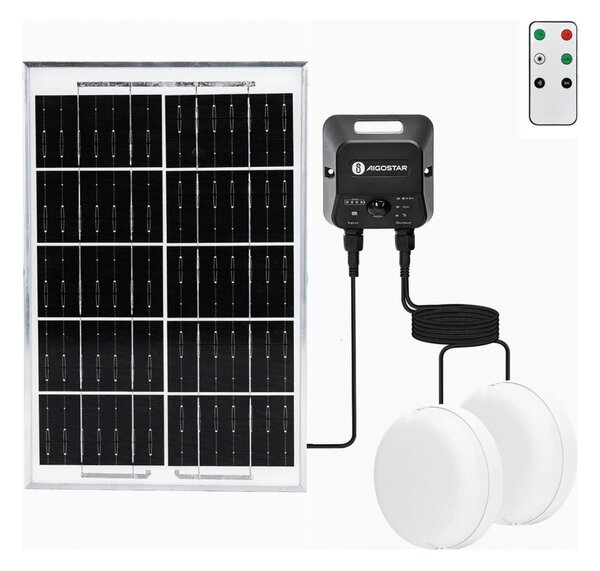 Aigostar - Plafonieră LED solară 2xLED/35W/3,7V 6000 mAh IP65 + telecomandă