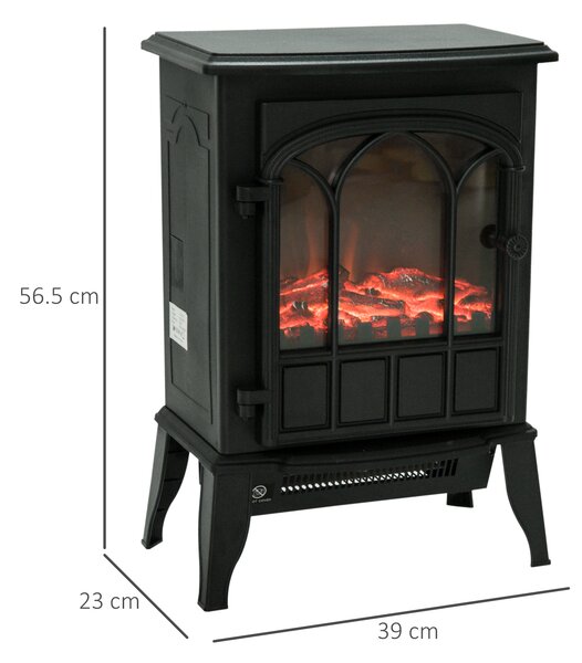 HOMCOM Soba Electrica semineu de Sol incalzitor cu Putere 2000W, Aparat de incalzire 41.5x28x54cm | Aosom Romania