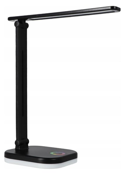 Lampă de birou LED RGBW dimabilă, cu încărcare wireless, 7W, 5V USB, negru