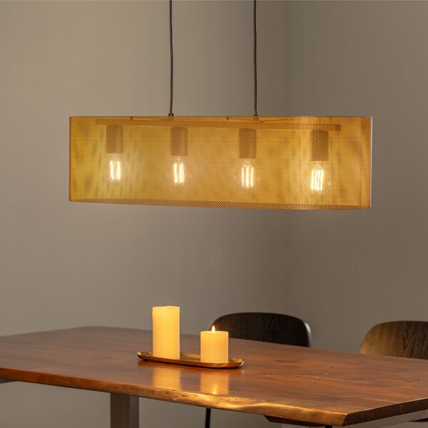 Euluna lampă suspendată Zofia, auriu, lungime 82 cm, reglabil, Auriu / Alamă, Camera de zi / sufragerie, Metal, Modern