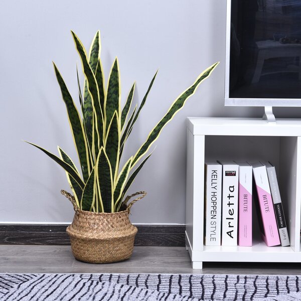 Outsunny Plantă Artificială Limba Soacrei în Ghiveci pentru Decor Interior și Exterior 15x80cm | Aosom Romania