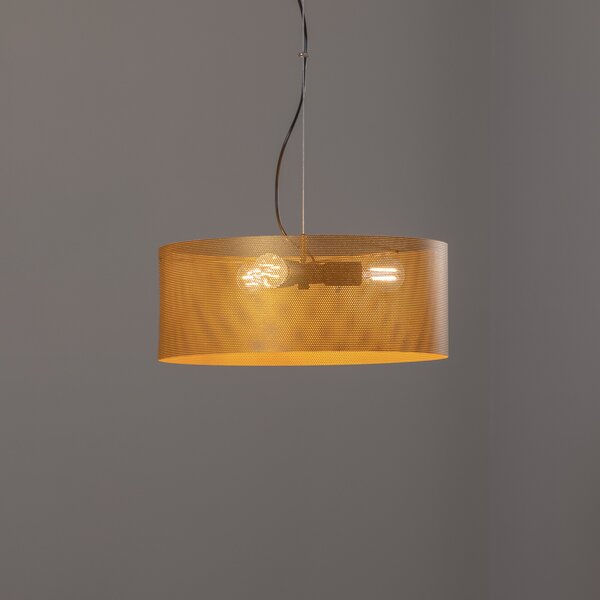 Euluna lampă suspendată Zofia, auriu, Ø 50 cm, reglabil, Auriu / Alamă, Camera de zi / sufragerie, Metal, Modern