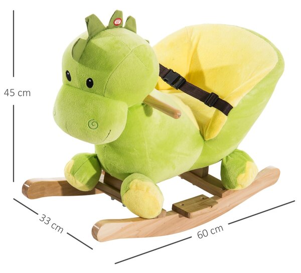 HOMCOM, balansoar dragon copii 60x33x45cm, verde si galben | Aosom Romania
