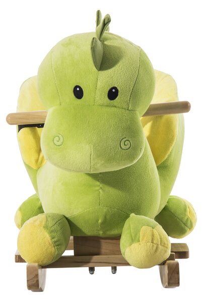 HOMCOM, balansoar dragon copii 60x33x45cm, verde si galben | Aosom Romania