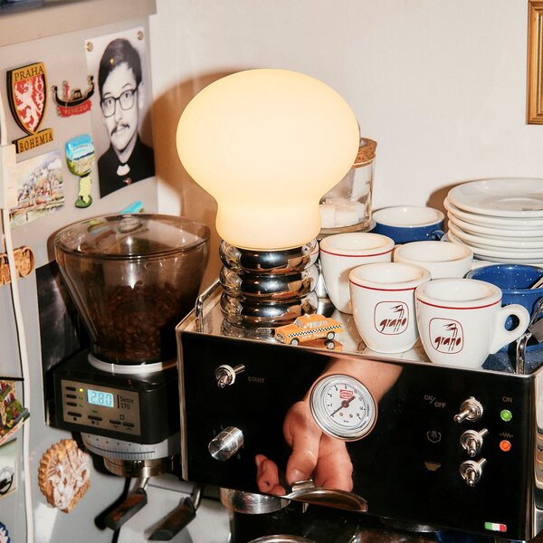 Lampă de masă Ingo Maurer, B.Bulb, reglabil, Metalic, Camera de zi, Metal, Design